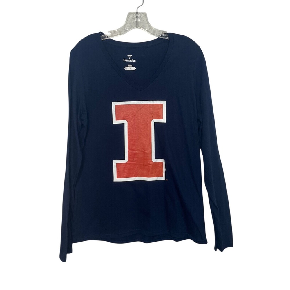 Fanatics University of Illinois Fighting Illini Blue Vneck Long Sleeve Medium